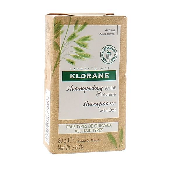 Shampoing solide &agrave; l'avoine Klorane - pain de 80 g