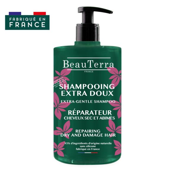 Shampooing Extra Doux R&eacute;parateur BeauTerra - flacon &agrave; pompe de 750 ml