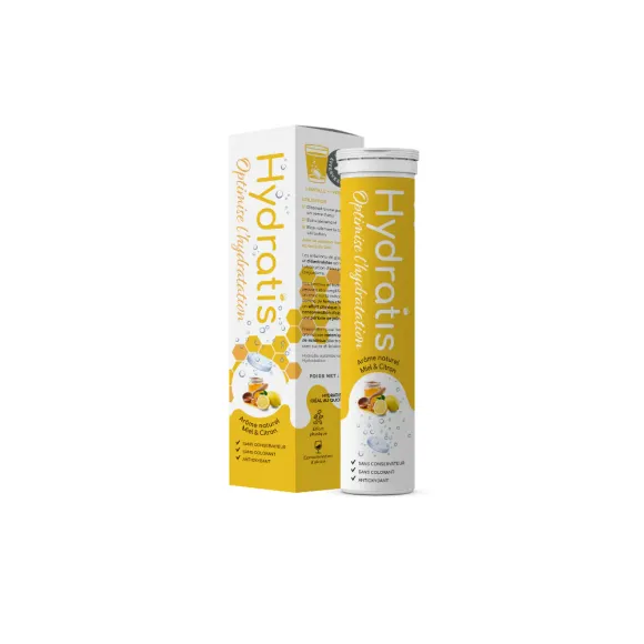 Solution d'hydratation go&ucirc;t citron & miel Hydratis - tube de 20 pastilles effervescentes