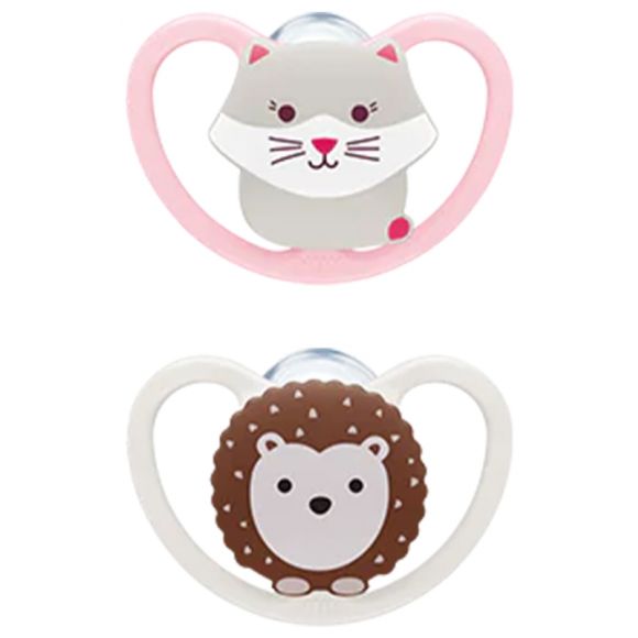 Space Sucettes silicone 0-6 mois NUK - lot de 2 sucettes