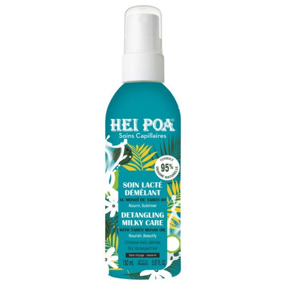 Soin lact&eacute; d&eacute;m&ecirc;lant cheveux secs et abim&eacute;s Hei Poa - spray de 150ml