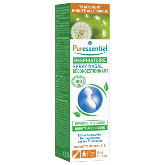 Spray nasal d&eacute;congestionnant aux huiles essentielles BIO Puressentiel - spray de 30 ml