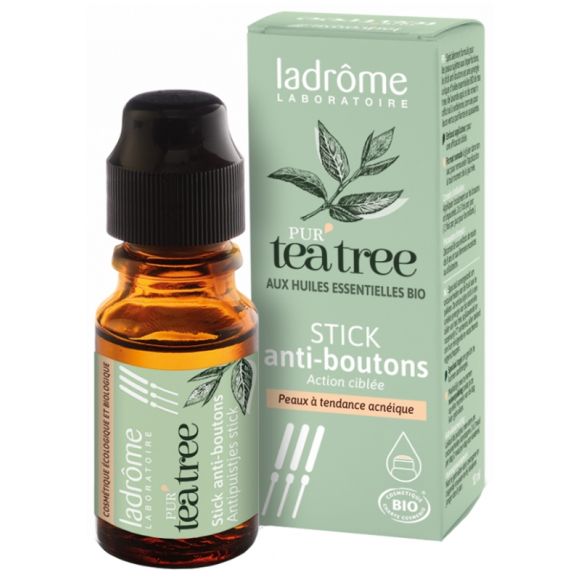 Pur' tea tree Stick anti-boutons bio Ladr&ocirc;me - flacon de 10 ml