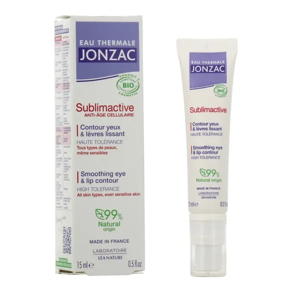 Sublimactive Contour yeux-l&egrave;vres lissant Eau Thermale Jonzac - flacon-pompe de 15 ml