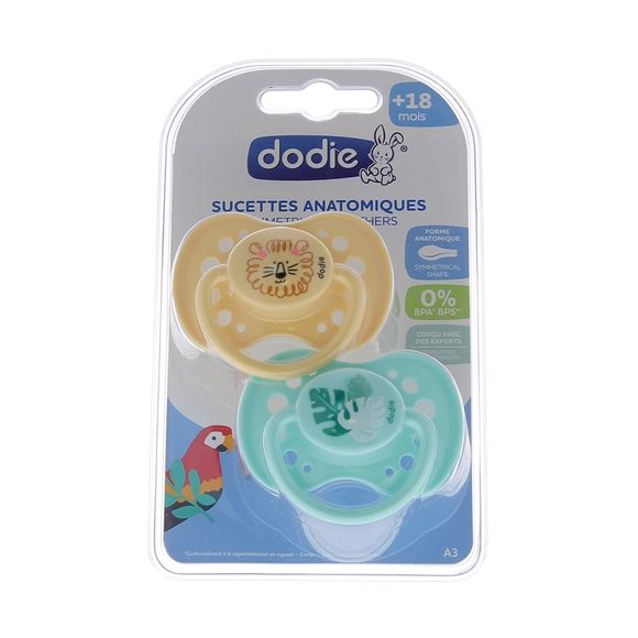 Sucette anatomique 18 mois et + Dodie - 2 sucettes anatomiques