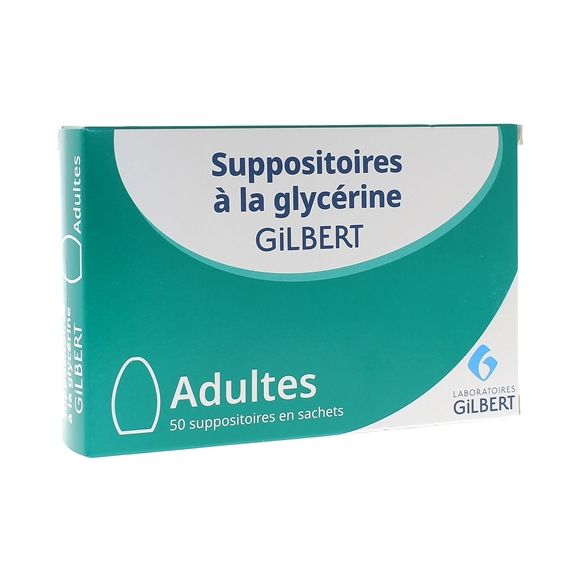 Suppositoires &agrave; la glyc&eacute;rine adultes Gilbert - bo&icirc;te de 50 suppositoires