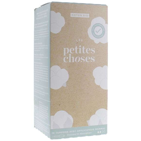 Tampon Hygi&eacute;nique Bio Normal avec applicateur Les Petites Choses - bo&icirc;te de 16 tampons