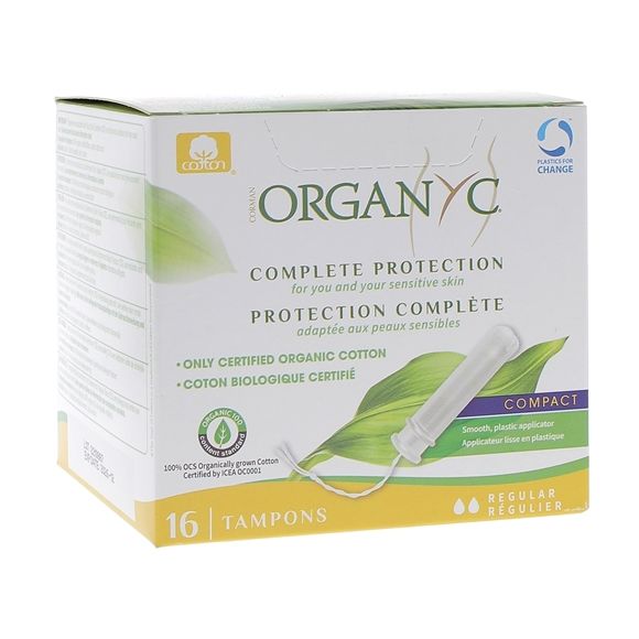 Tampon normal avec applicateur bio Organyc - bo&icirc;te de 16 tampons