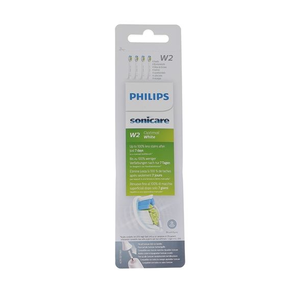 T&ecirc;tes de brosse W2 Optimal White HX6064 Sonicare Philips - bo&icirc;te de 4 t&ecirc;tes de brosse