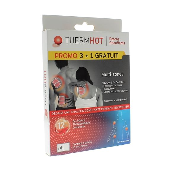 ThermHot Patchs chauffants multizones Therapearl - bo&icirc;te de 3 patchs + 1 gratuit