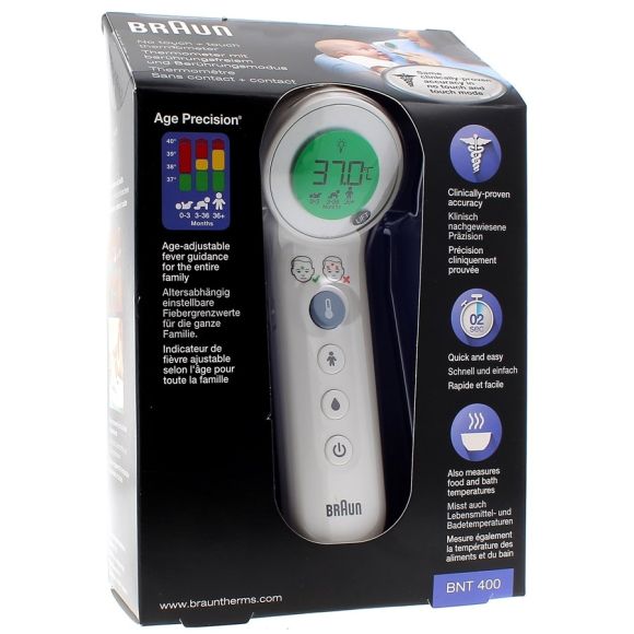 Thermom&egrave;tre sans contact + contact BNT 400 Braun - 1 Thermom&egrave;tre