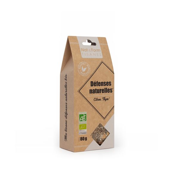 Tisane D&eacute;fenses Naturelles citron, thym Bio Nat & Form - sachet de 80 g