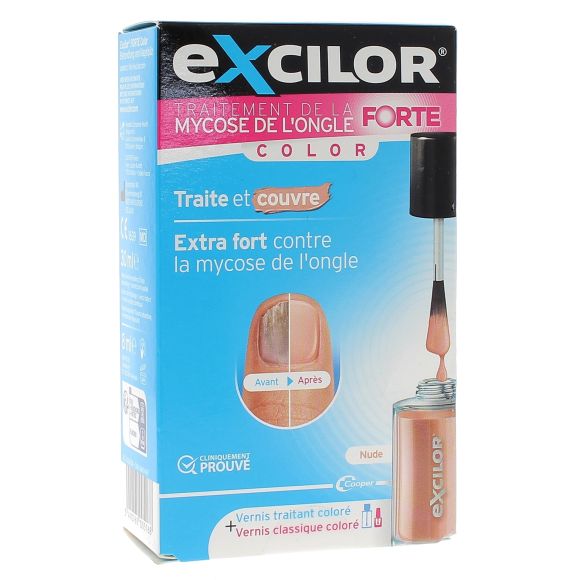 Traitement de la mycose de l'ongle Forte Color nude Excilor - flacon de 30ml