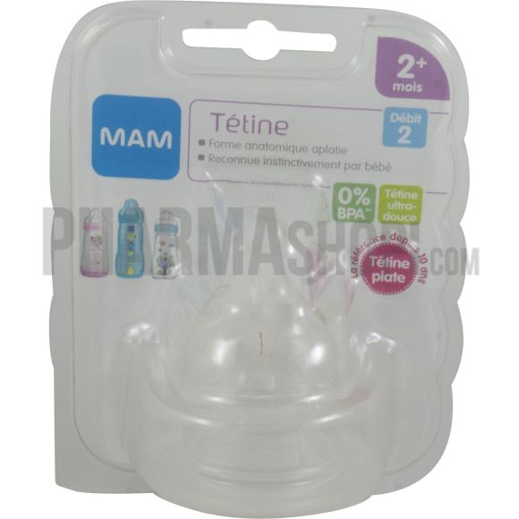 T&eacute;tine plate d&eacute;bit 2 moyen 2 mois + Mam - 2 t&eacute;tines