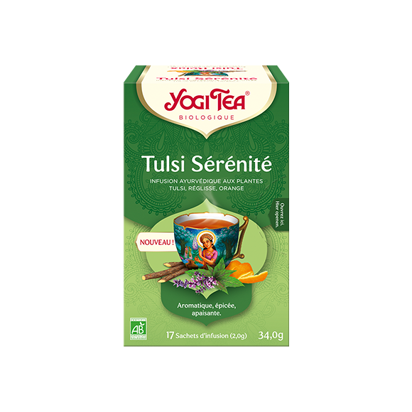 Tulsi S&eacute;r&eacute;nit&eacute; infusion bio Yogi Tea - boite de 17 sachets