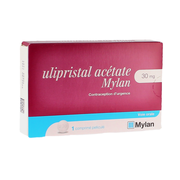 Ulipristal ac&eacute;tate 30 mg Mylan - bo&icirc;te de 1 comprim&eacute; pellicul&eacute;