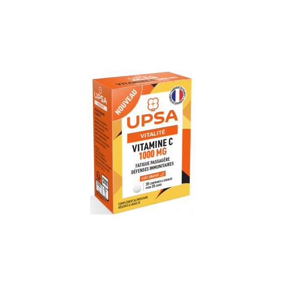 Vitalit&eacute; Vitamine C 1000 mg UPSA - bo&icirc;te de 20 comprim&eacute;s