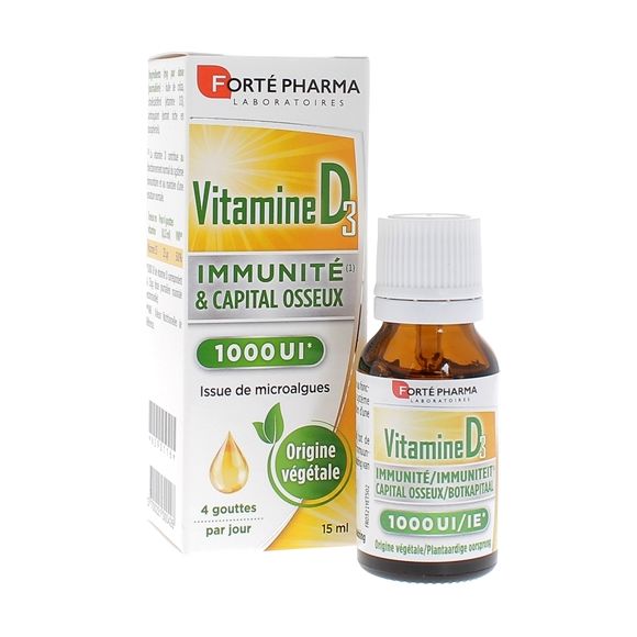 Vitamine D3 Immunit&eacute; et capital osseux Fort&eacute; Pharma - flacon compte-gouttes de 15ml