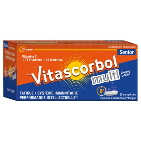 Vitascorbol multi s&eacute;nior - boite de 30 comprim&eacute;s