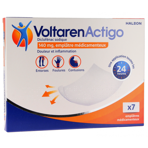 VoltarenActigo 140mg - 7 empl&acirc;tres m&eacute;dicamenteux