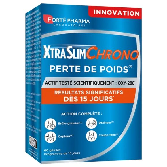 XtraSlim Chrono perte de poids Fort&eacute; Pharma - boite de 60 g&eacute;lules