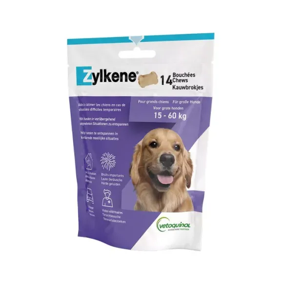 Zylkene bouch&eacute;es chien de 15 &agrave; 60kg Vetoquinol - sachet de 14 bouch&eacute;es