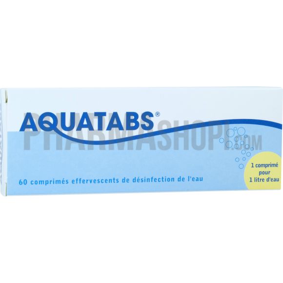 Aquatabs comprim&eacute; effervescent - boite de 60 comprim&eacute;s