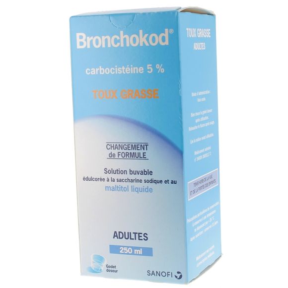 Bronchokod sirop D&egrave;s 15 ans; Adultes 5% - flacon de 250 ml