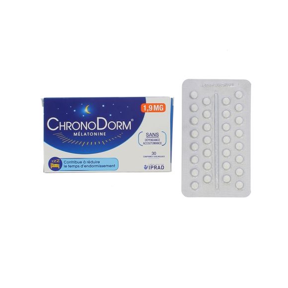 ChronoDorm M&eacute;latonine 1.9mg Iprad - 30 comprim&eacute;s