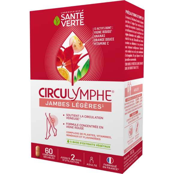 Circulymphe comprim&eacute; jambes lourdes Sant&eacute; verte - boite de 60 comprim&eacute;s