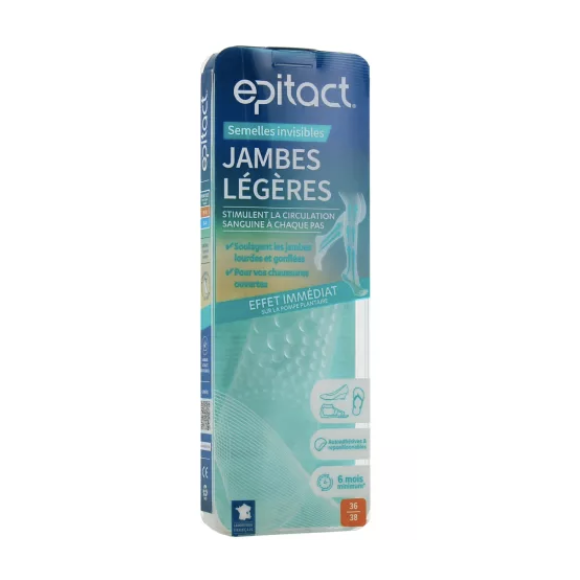 Semelles invisibles jambes l&eacute;g&egrave;res taille 36/38 Epitact - une paire de semelles