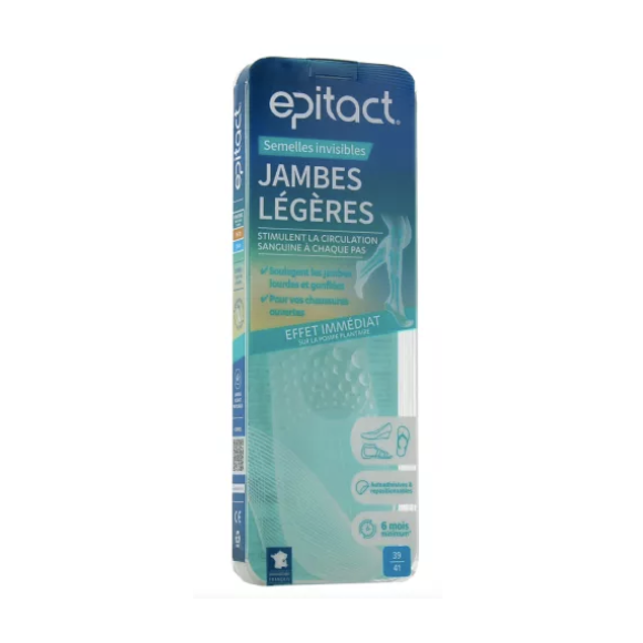 Semelles invisibles jambes l&eacute;g&egrave;res taille 39/41 Epitact - une paire de semelles