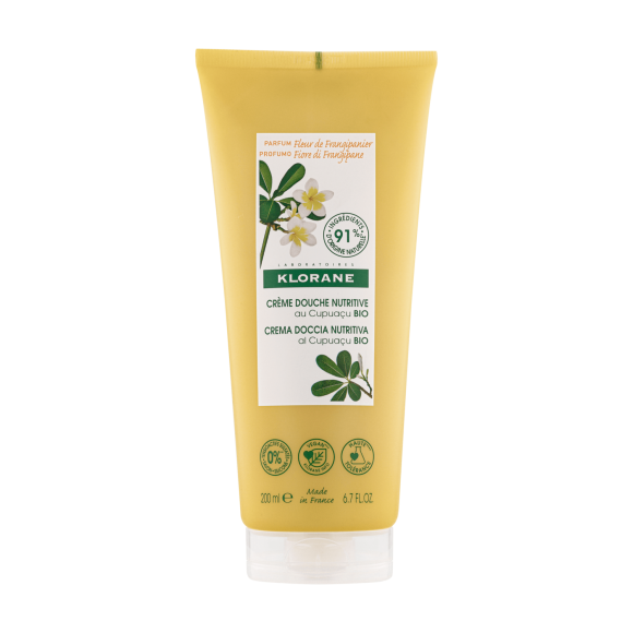 Cr&egrave;me douche nutritive au cupua&ccedil;u bio Fleur de Frangipanier Klorane - tube de 200 ml