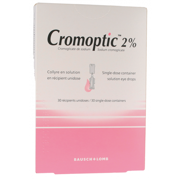 Cromoptic 2% collyre - Bo&icirc;te de 30 r&eacute;cipients unidoses de 0,35 ml