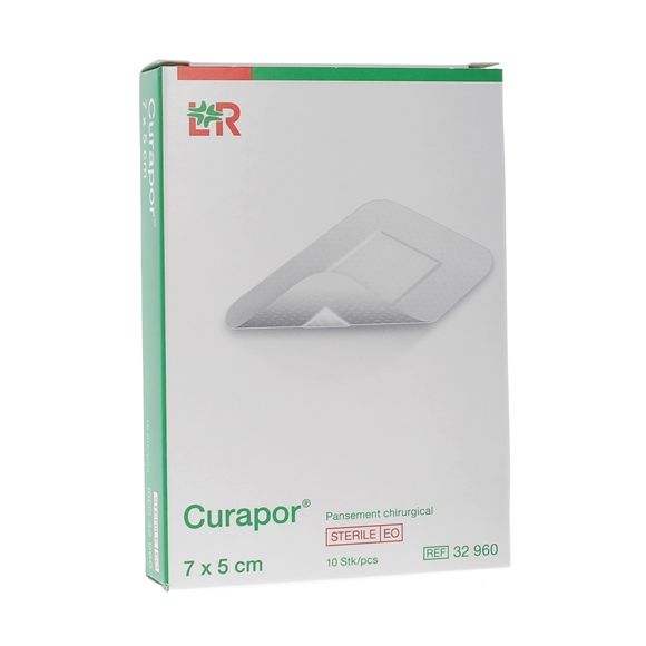 Curapor pansement adh&eacute;sif chirurgical Lohmann & Rauscher - 10 pansements de 7 x 5 cm