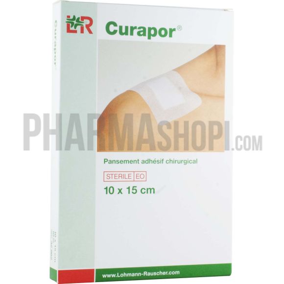 Curapor pansement adh&eacute;sif chirurgical Lohmann & Rauscher - 10 pansements de 10 x 15 cm