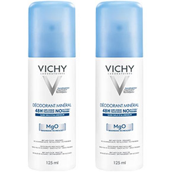 D&eacute;odorant Min&eacute;ral 48h spray Vichy - 2 sprays de 125 ml