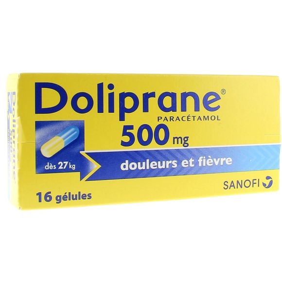 Doliprane 500mg g&eacute;lule - bo&icirc;te de 16 g&eacute;lules