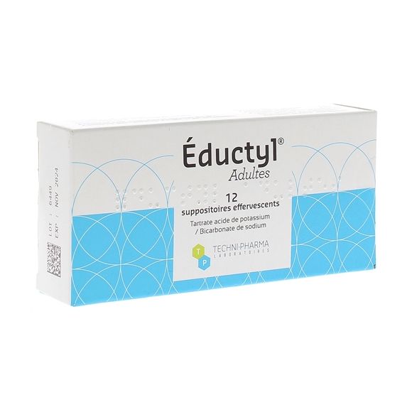 Eductyl suppositoire effervescent - bo&icirc;te de 12 suppositoires