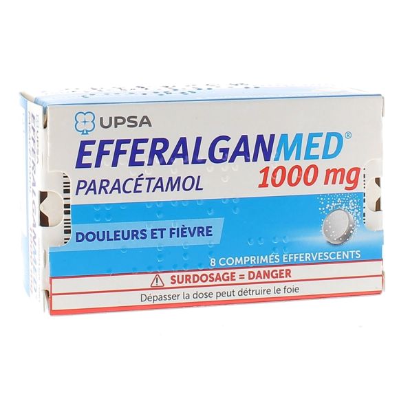 Efferalgan 1g effervescent - bo&icirc;te de 8 comprim&eacute;s