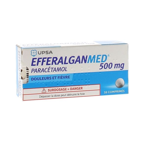 EfferalganMed 500mg comprim&eacute; - bo&icirc;te de 16 comprim&eacute;s
