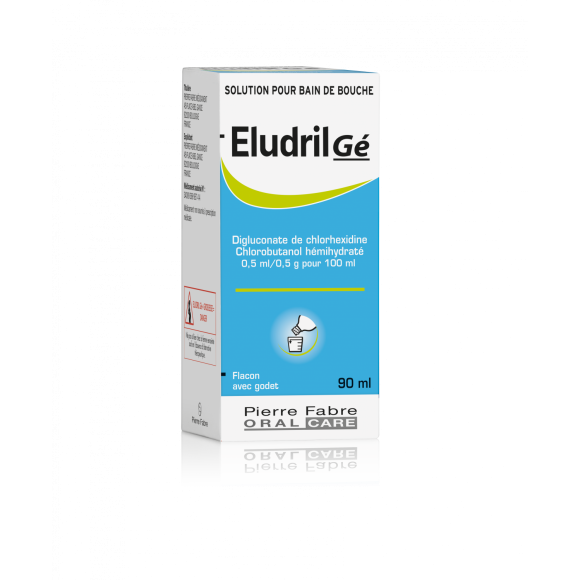 Eludril G&eacute; solution pour bain de bouche - flacon de 90 ml