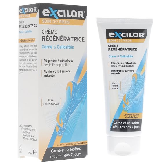 Excilor cr&egrave;me r&eacute;g&eacute;n&eacute;ratrice cornes & callosit&eacute;s - tube de 50 ml