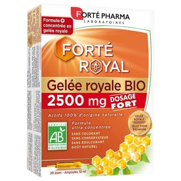 Fort&eacute; Royal Gel&eacute;e royale bio 2500 mg Fort&eacute; Pharma - bo&icirc;te de 20 ampoules