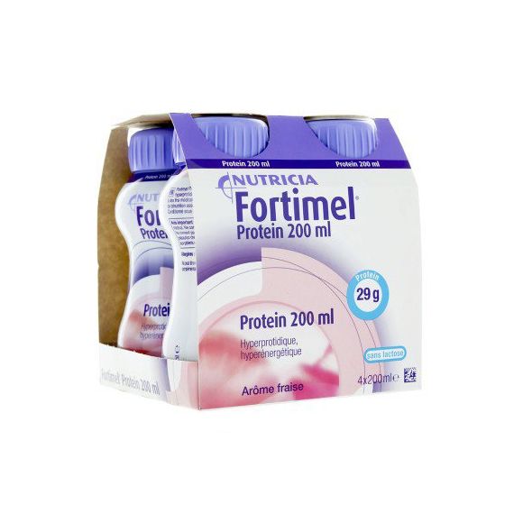 Fortimel protein go&ucirc;t fraise Nutricia - 4 bouteilles de 200 ml