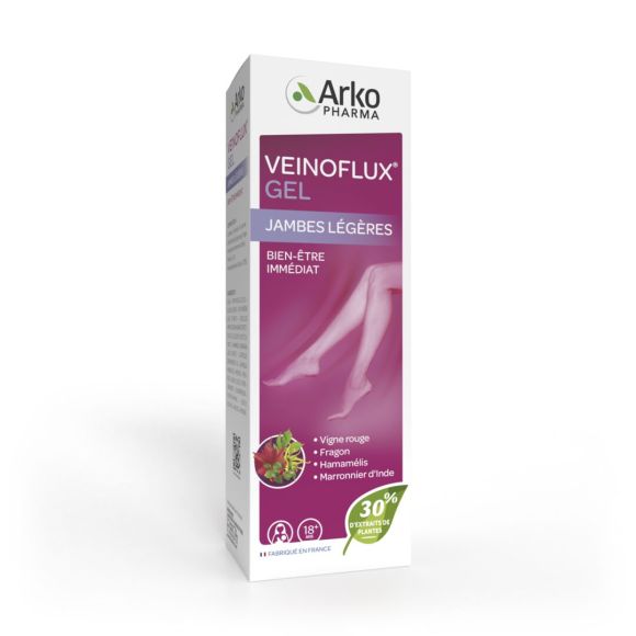 Gel Veinoflux circulation jambes l&eacute;g&egrave;res Arkopharma - tube de 150ml