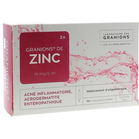 Granions de zinc 15mg/2ml solution buvable en ampoule - bo&icirc;te de 30 ampoules