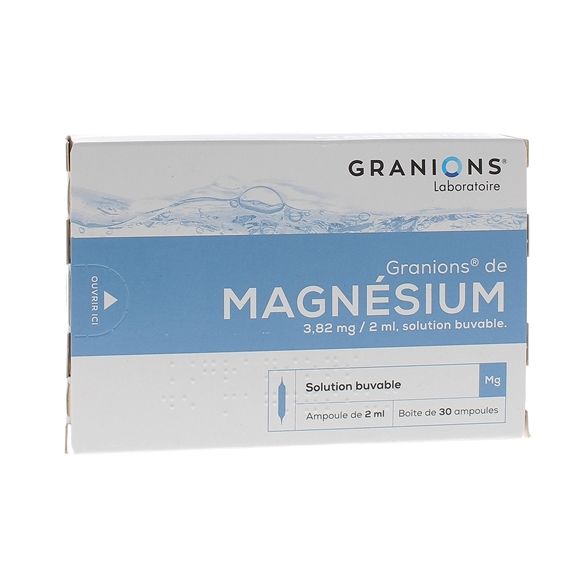 Granions de Magn&eacute;sium 3,82mg - 30 ampoules de 2ml