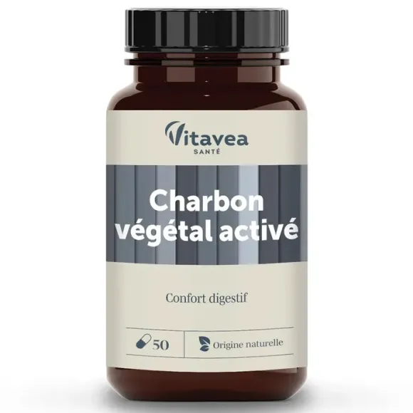Charbon v&eacute;g&eacute;tal activ&eacute; Vitavea - bo&icirc;te de 50 g&eacute;lules