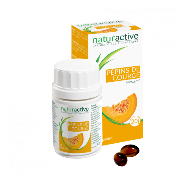 Elusanes Huile de p&eacute;pins de courge Naturactive - bo&icirc;te de 60 g&eacute;lules